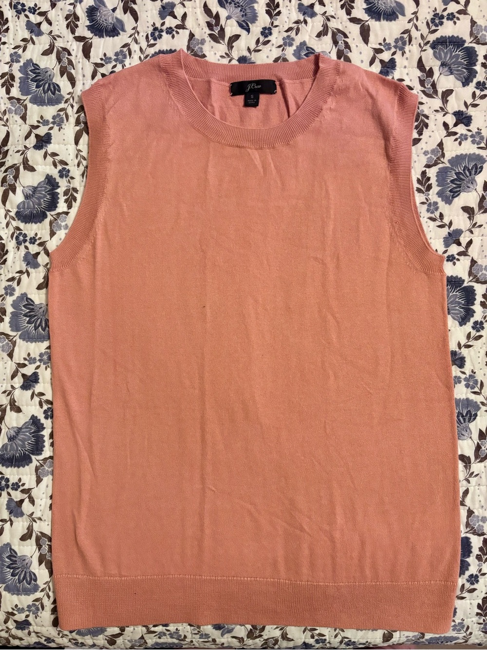 J. Crew Sleeveless Knit Tank in Coral Peach